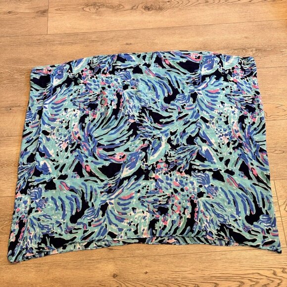 Lilly Pulitzer Riley Infinity‎ Scarf Sheer Blue Circle Neck Wrap - Picture 1 of 6